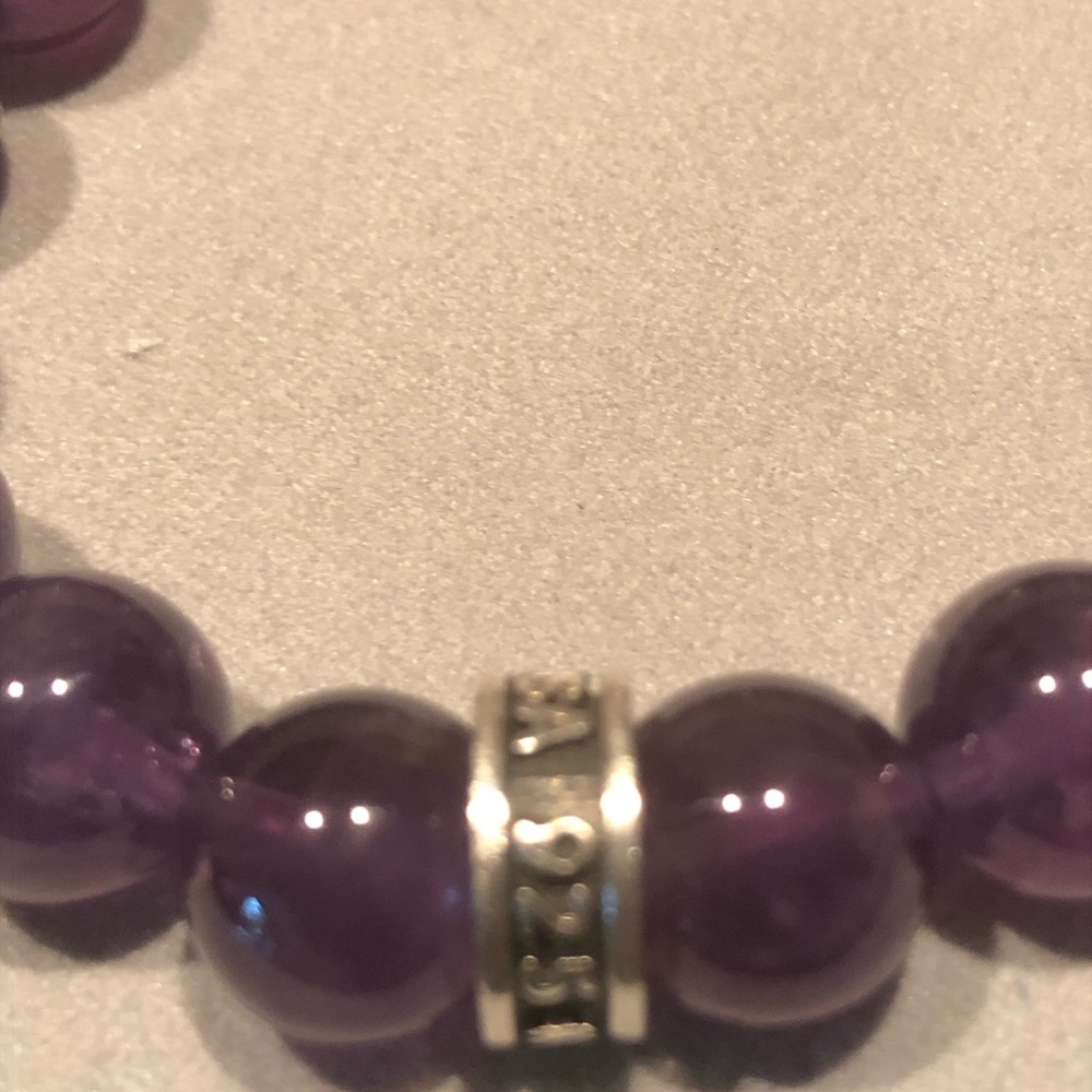 ❌SOLD❌❤️KING BABY STUDIO 10mm Amethyst Bead Silver Skull Bracelet $365 - Picture 11 of 15